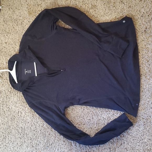 🪩 DISCO DEALS LAYER 8 DARK HEATHERD GRAY & BLACK WORKOUT LONG SLEEVE SHIRT - Picture 1 of 4